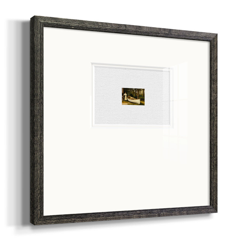 «Canoe In The Woods Iompemium», reproduction encadrée, H 17 po x l 17 po x P 1 po, Papier avec cadre noir
