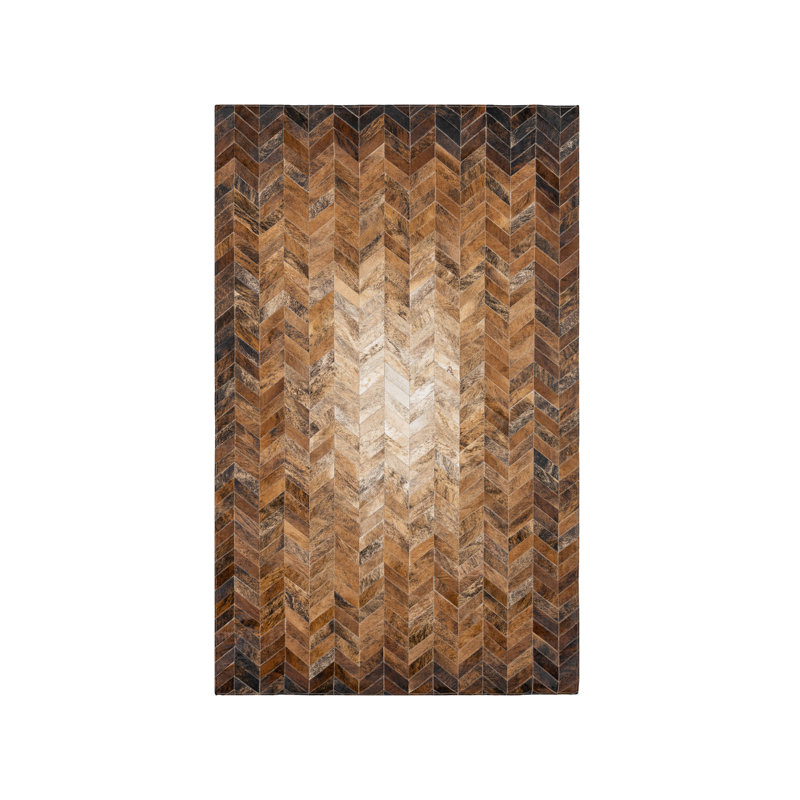Biller Cowhide Chevron Indoor Rug, Rectangle 3' x 5'