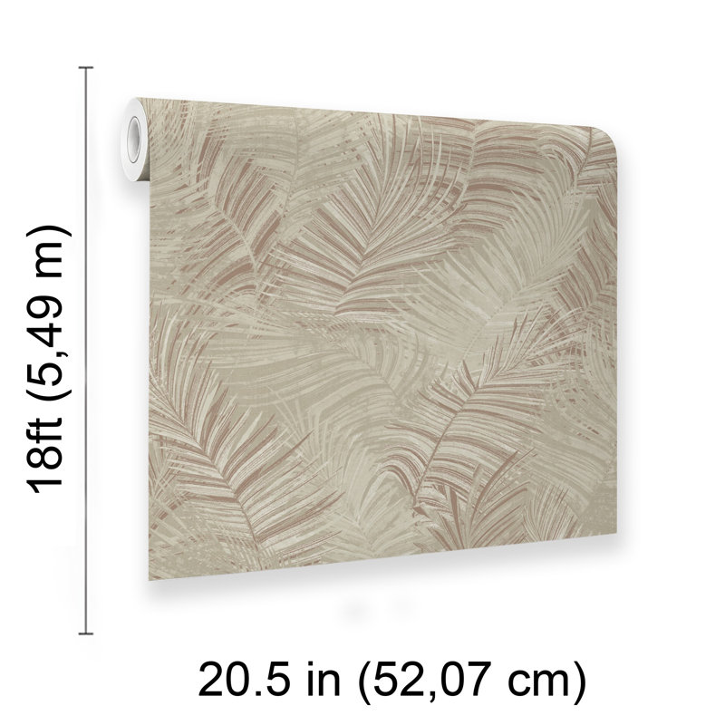 Papier peint adhésif Palm Haven, Beige et terre cuite