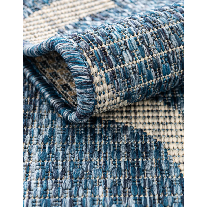 Suffolk Blue Indoor/Outdoor Area Rug, Square 10'