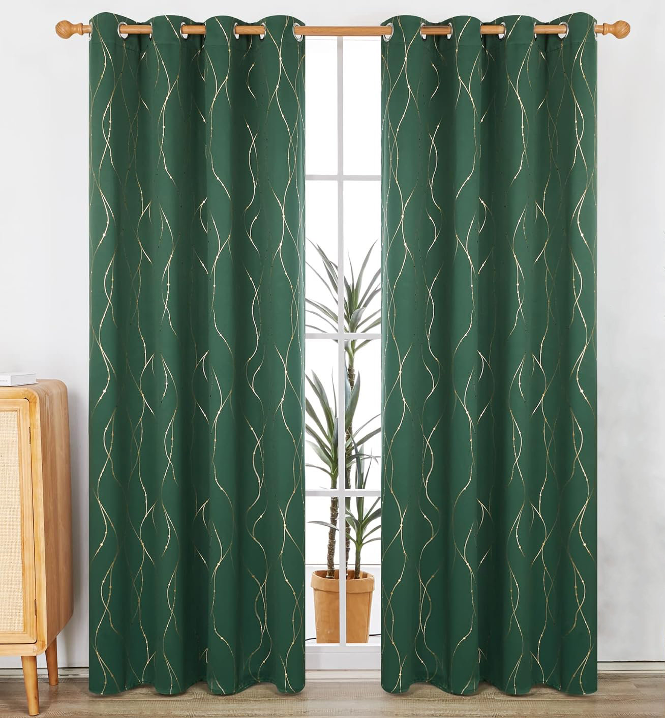 Everly Quinn Curtains for Living Room 2 Panels Set - Light Blocking ...
