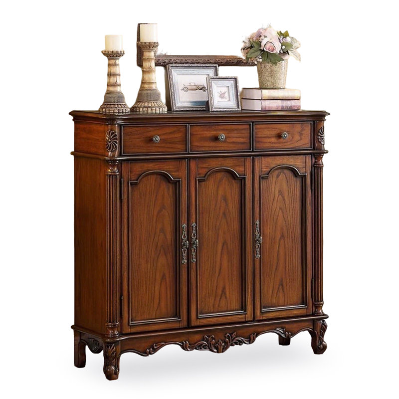 Deep-cherry Solid + Manufactured Wood Shoe Storage Bench