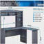 Bureau moderne en L gris