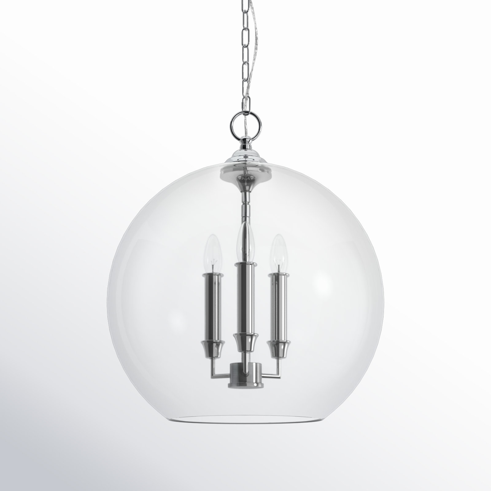 Vermilion Dimmable 3-Light Pendant, Chrome