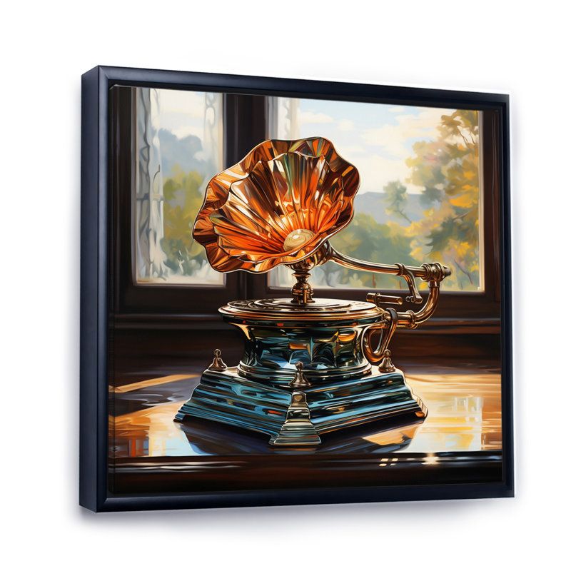 Gold Phonographs Melodic Reflections I - impression, Toile avec cadre flottant noir, H 16 po x l 16 po
