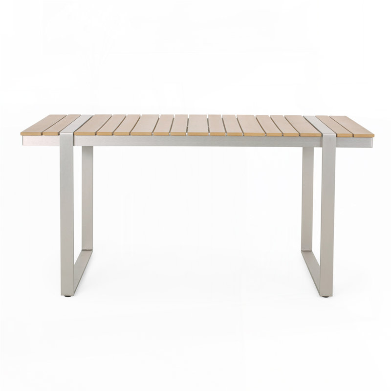 Table de salle à manger d'extérieur, Argent / Naturel