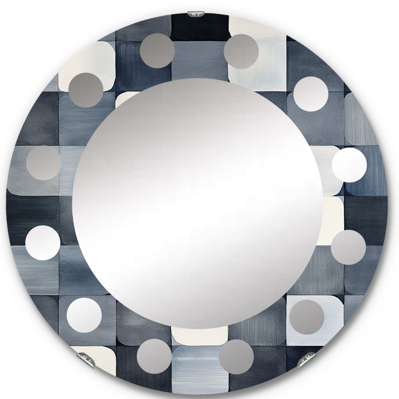 Nagaina - Miroir mural moderne rond, 24 po x 24 po