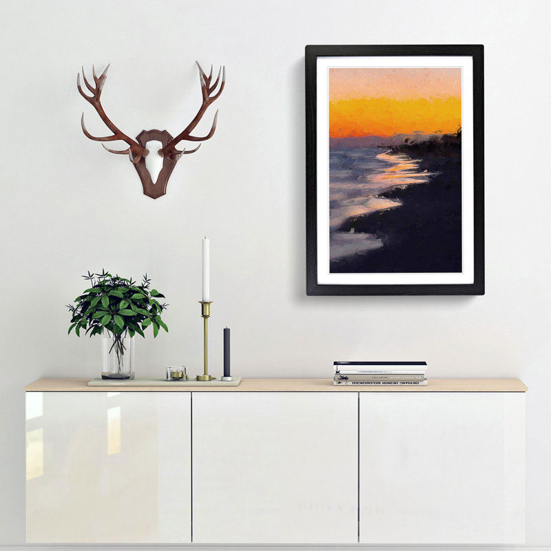 Beauty of the Beach in Abstract - Picture Frame Graphic Art Print, Black Framed, 87cm H x 62cm W x 2cm D
