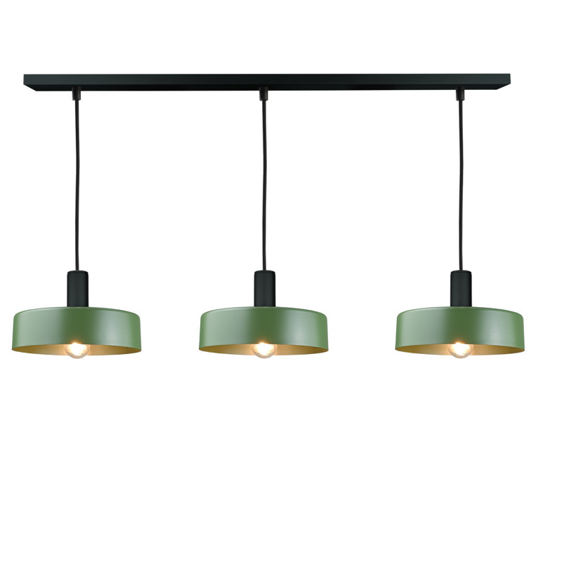 Bhayani 3 - Light Drum Pendant, Khaki Black, Green