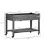 Lit de jardin surélevé avec roues verrouillables, tablette de rangement et doublure de lit pour la cour et le patio, gris foncé