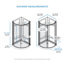Ensemble de douche d'angle arrondi Breeze 40 po L x 40 po l x 77 po H, noir mat, porte coulissante, parois et receveur dépolis-1662269890-1724672570