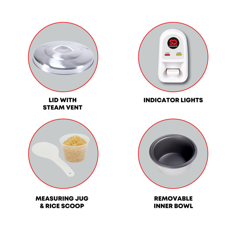 SQ Professional Blitz Rice Cooker with Keep Warm Function, 6L