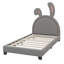 Lit plateforme rembourré en cuir orné d'une décoration de lapin-2013462601-2013462602