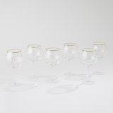 S/6 Celebration Goblet Glasses-Clear W/Gold Dots