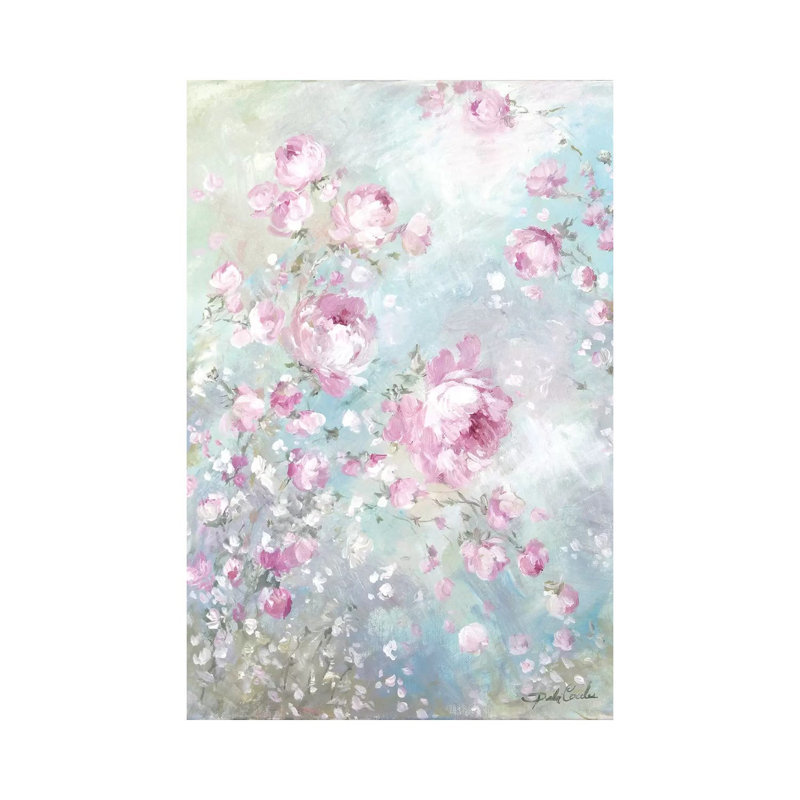 Pink Whisper 1 Piece Wrapped Canvas Painting, 20.32 cm H x 30.48 cm W