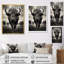 «Gray Buffalo Grazing Giants», reproduction d'art sur toile-1086269965-1086269955