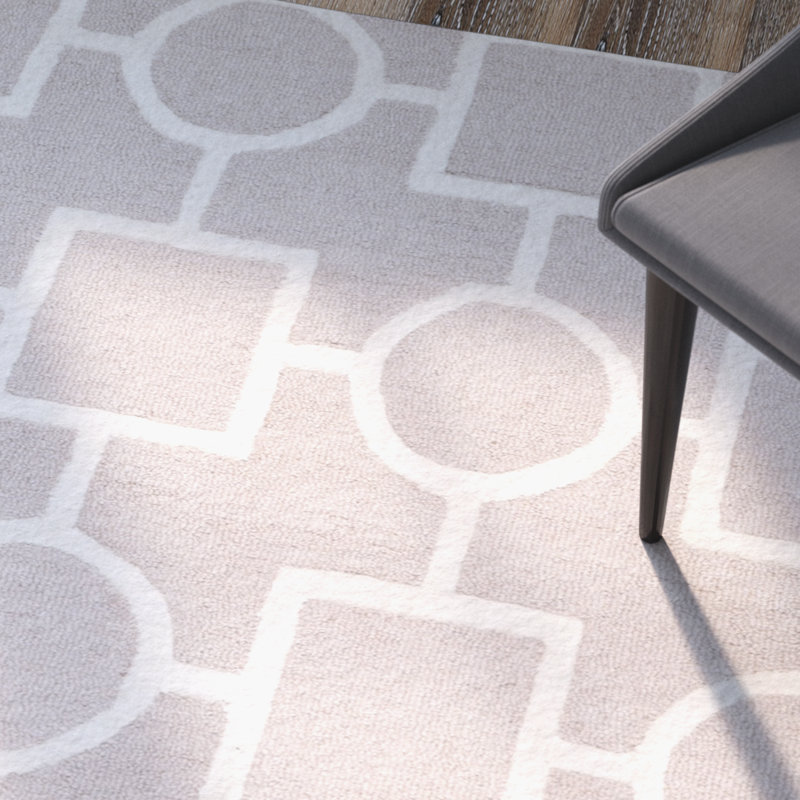 Tapis géométrique en laine touffeté à la main Deedgra, Rectangle 8 pi x 10 pi