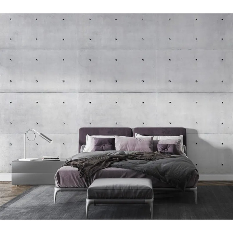 Light Gray Concrete Panel Wall Mural, 117.96" L x 236" W