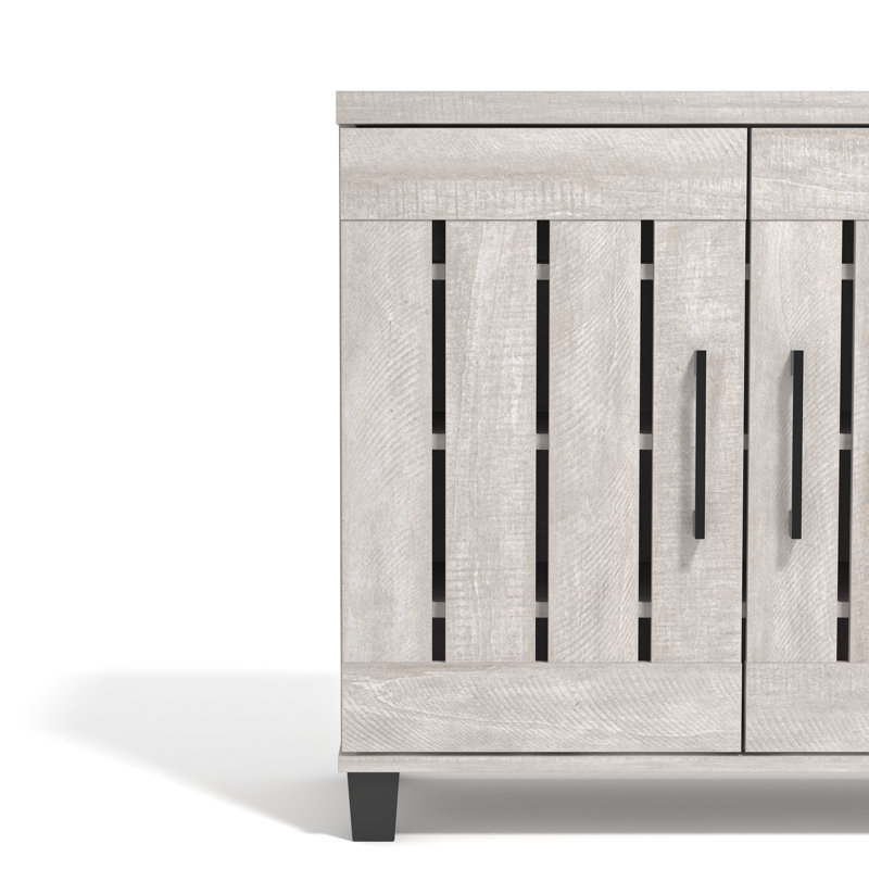 Banos 16 Pair Shoe Storage Cabinet, Dusty Gray Oak