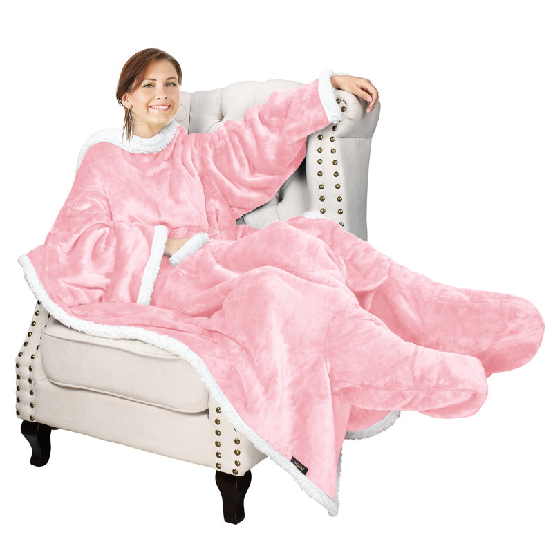 Couverture Sherpa, Rose, Couleur unie