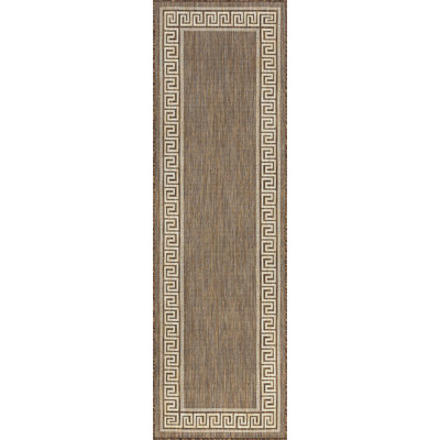Tapis brun / crème à imprimé animal