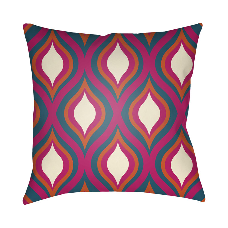 Moderne Geometric Outdoor Throw Pillow, 18" H x 18" W x 4" D, Brown