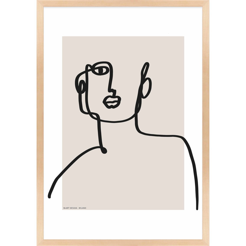 Romina Gadler, figure et forme 2 par Romina Gadler, Papier avec cadre érable, H 50 po x l 35 po x P 1,25 po