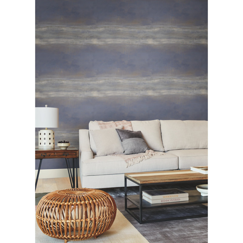 Serene Reflection Abstract Wallpaper Double Roll, Navy