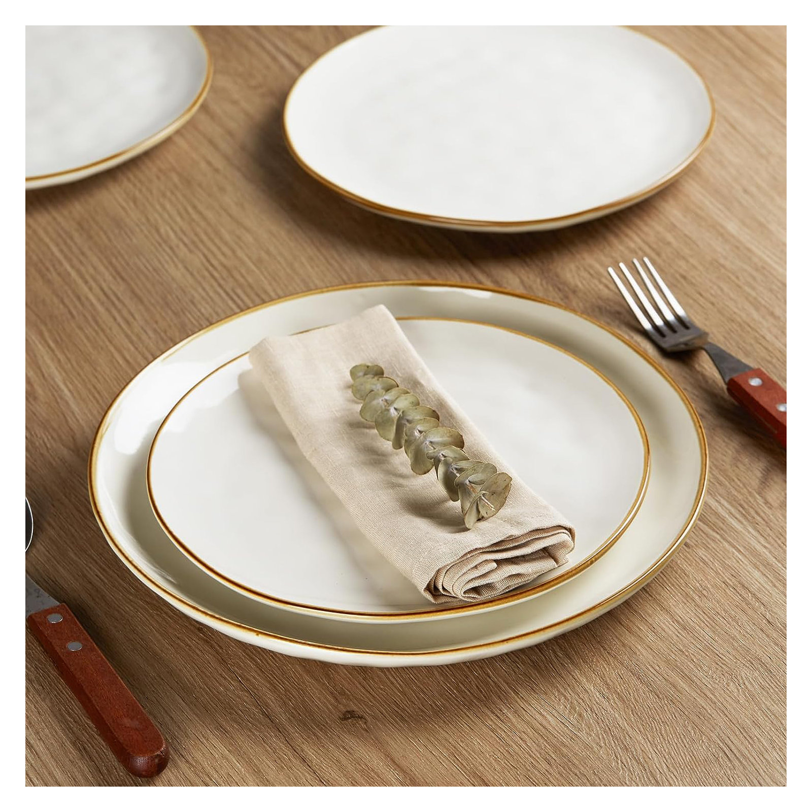 Leny 10.25'' Stoneware Dinner Plate, Vanilla White