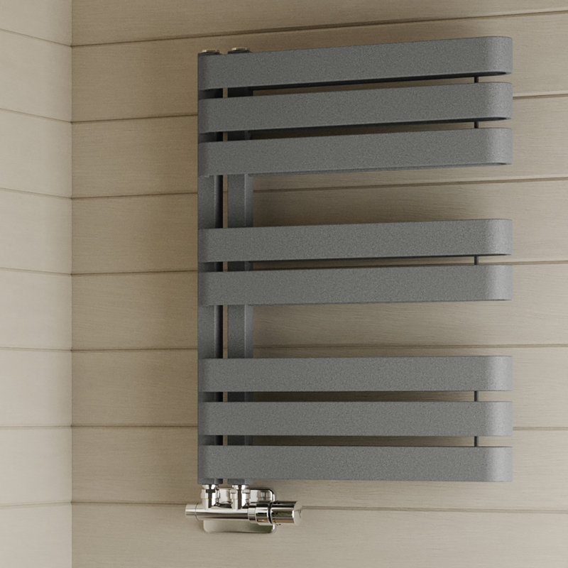 Warp S, Heated Towel Rail, Grey, 65.5cm H  x 50cm W x 11.2cm D