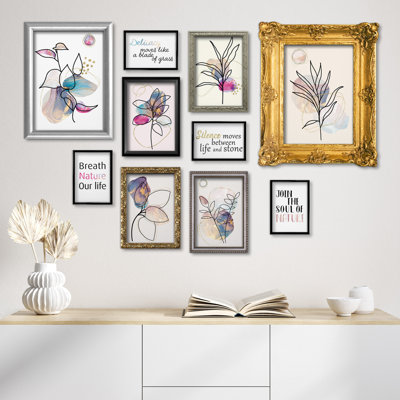 Giallobus - Set 10 Poster Da Parete - Raccolta Floreali 2 - Carta Patinata - | 2 X A3 42X30cm | 4 X A4 30X21cm | 4 X A5 21X15cm | - Senza CORNICI - Stampe Moderne Soggiorno