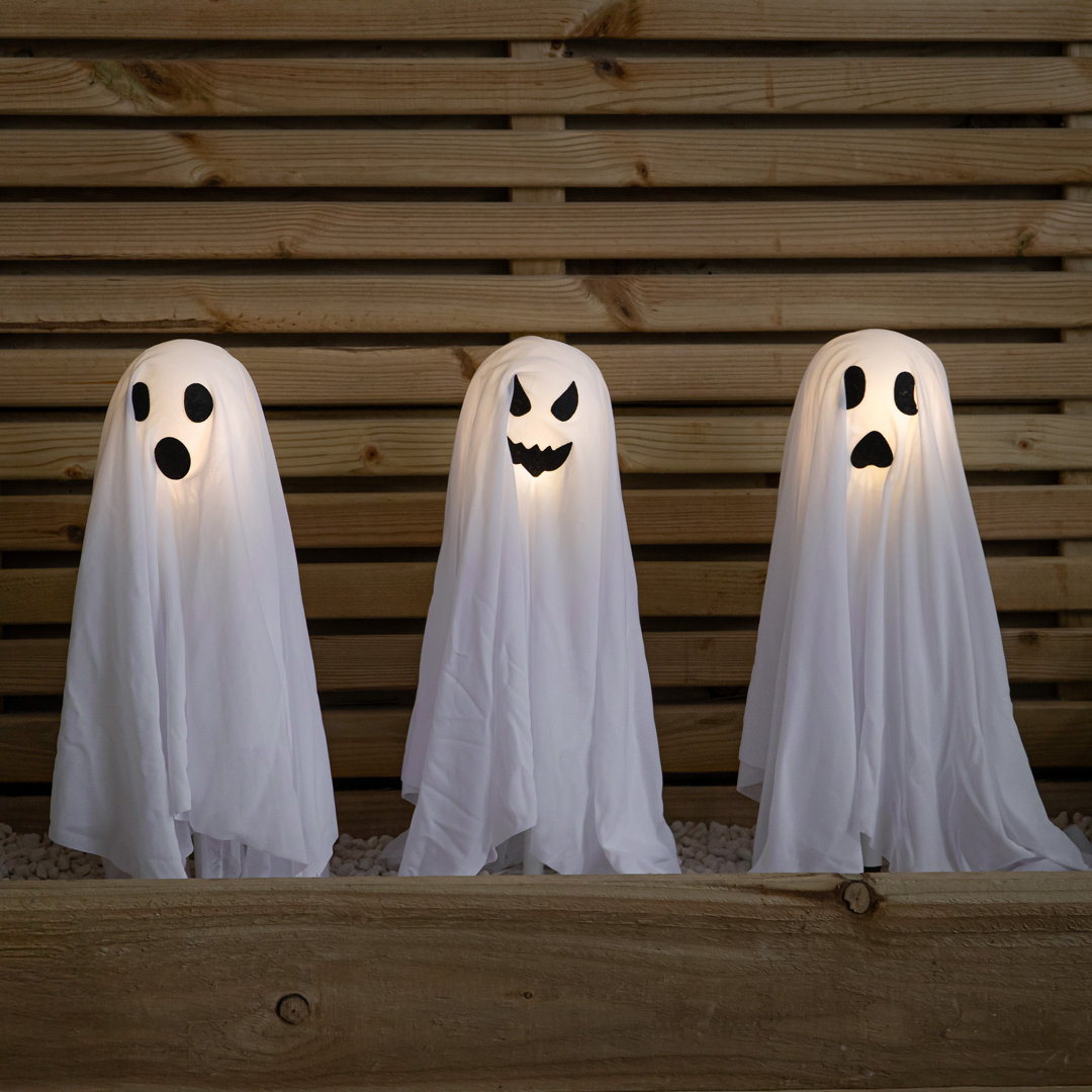 B&Q - 51Cm Set Of 3 Battery Powered Light Up Ghost Halloween Path Lights With Leds - Image 4