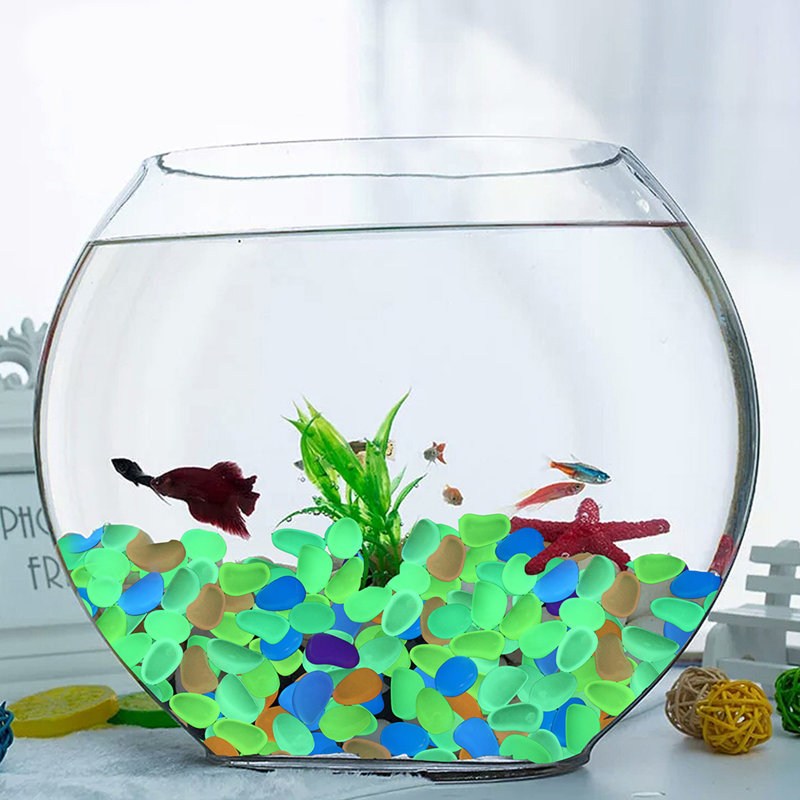 200 pièces de pierres décoratives brillantes dans les pierres sombres et brillantes pour l'aquarium, Vert