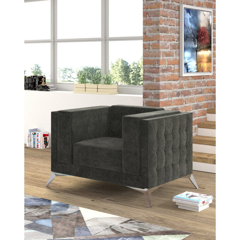 Magnus Upholstered Club Chair, Grey
