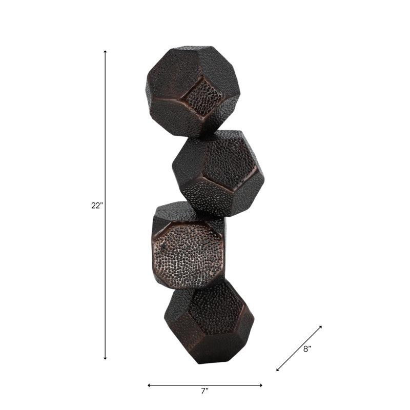 Altus Bronze Sphere Statuary, 22" H X 7" W X 8" D