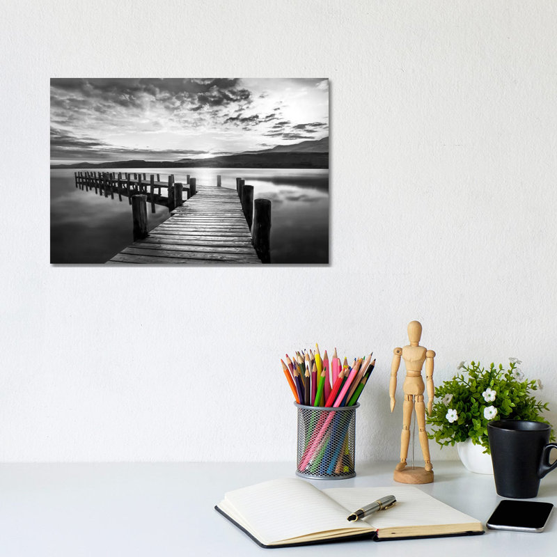 Evening Dock by Mike Calascibetta - Print on Canvas, Wrapped Canvas, 20.32 cm H x 30.48 cm W