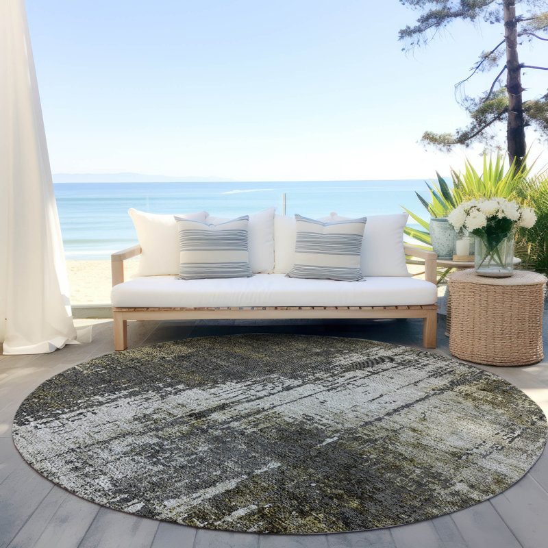 Tapis intérieur / extérieur avec envers antidérapant Lummus, Rond 8 pi