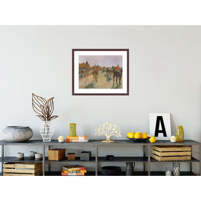 «The Parade or Race Horses in the Stands» par Edgar Degas, impression giclée encadrée
