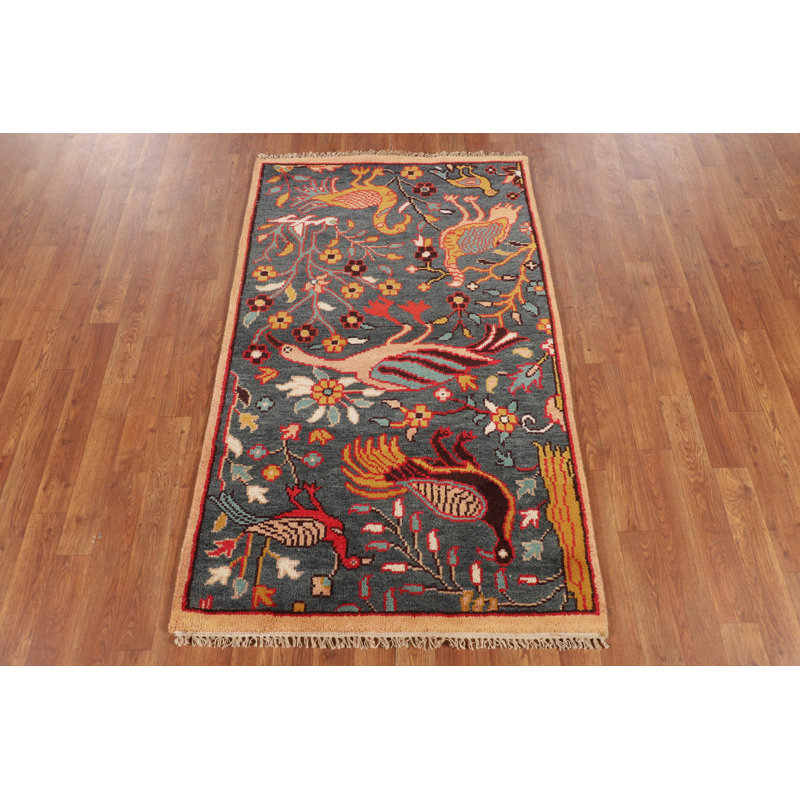 Animals Design Wool Ziegler Indian Accent Rug 3x5