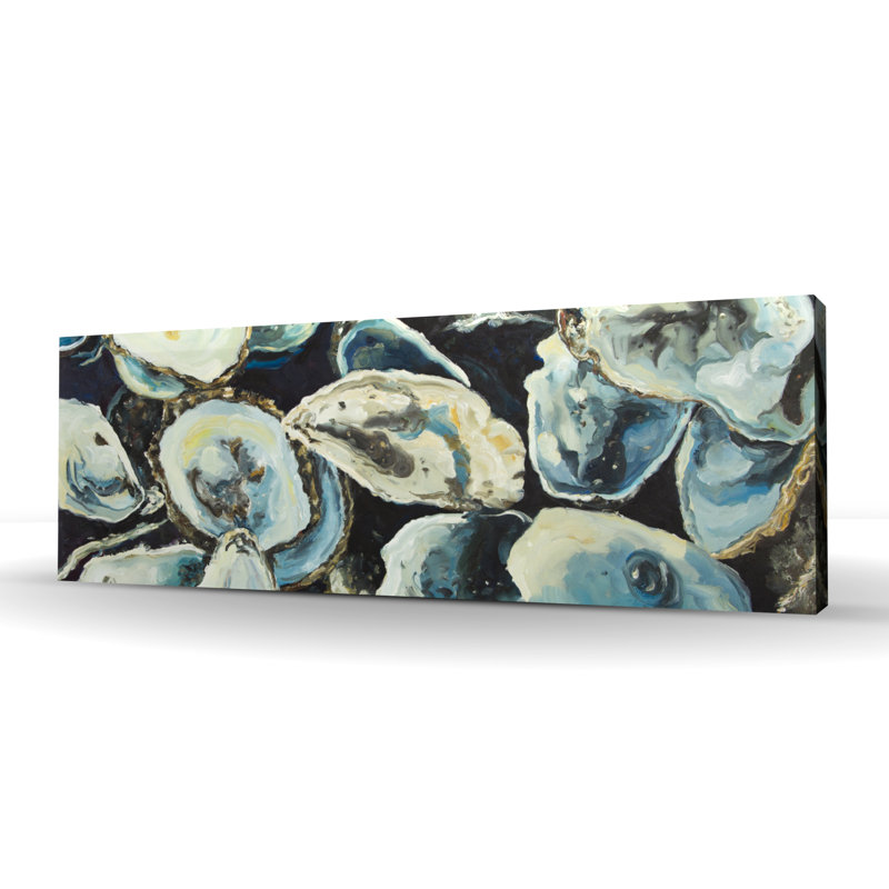 Coquilles d'huîtres - toile bleue gastronomique pour la décoration intérieure