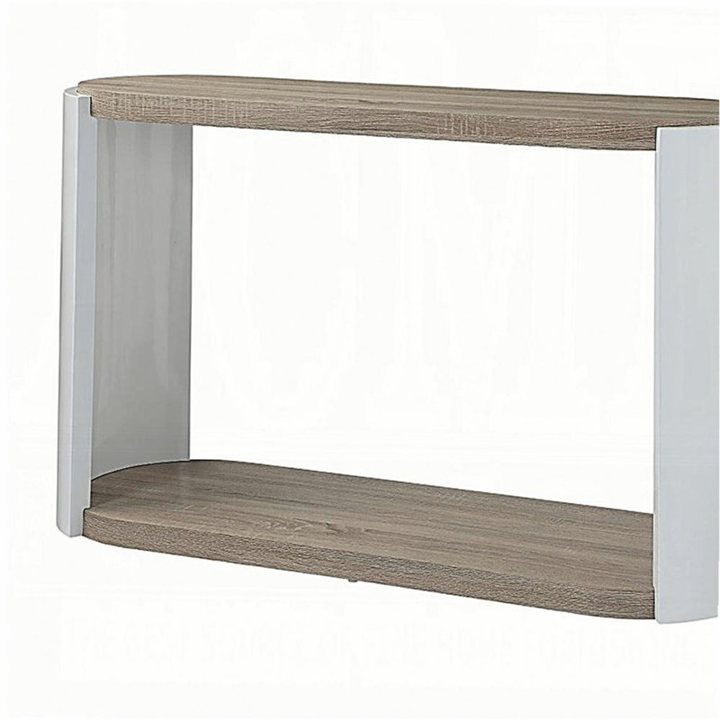 High Gloss Sofa Table with Bottom Shelf