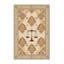 Tapis damassé classique lavable à la machine en écailles de justice beige - Reliure beige-705368345