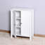Armoire de salle de bain blanche avec porte double et tablette réglable - faite de matériaux pour la durabilité du plancher dans les portes