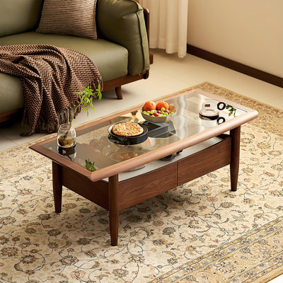 Table basse rectangulaire en bois massif de luxe 47,24 "