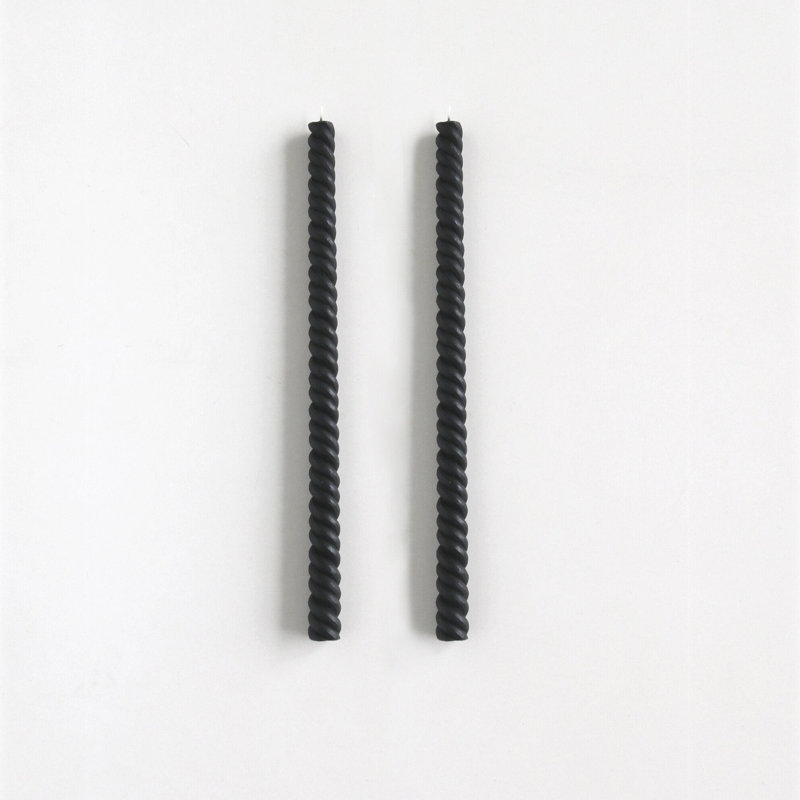 Unscented Taper Candle, Charcoal