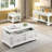 White Washed End Table with Bottom Shelf