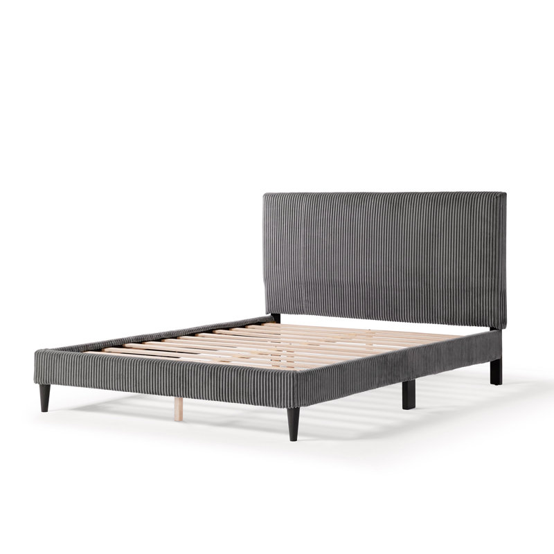 Upholstered Platform Bed, Gray