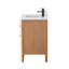 Meuble-lavabo autoportant Tennant Brand de style moderne du milieu du siècle, 48 pouces, couleur chêne brun chaud, lavabo simple, comptoir en quartz blanc, entièrement assemblé