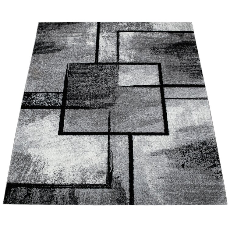 Quentisha Abstract Power Loom Polypropylene Area Rug in Gray 17 Stories Rug Size: Rectangle 2'8 x 4'11