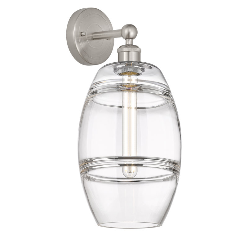 Applique murale en acier Bettylou, Transparent, H 12,13 po x l 8 po x P 8,5 po, Nickel satiné